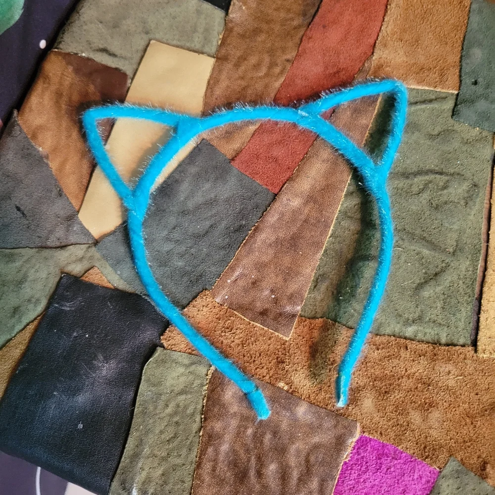 Fuzzy pink and blue Kitty Cat ear headbands - Adult Size - Never Worn
